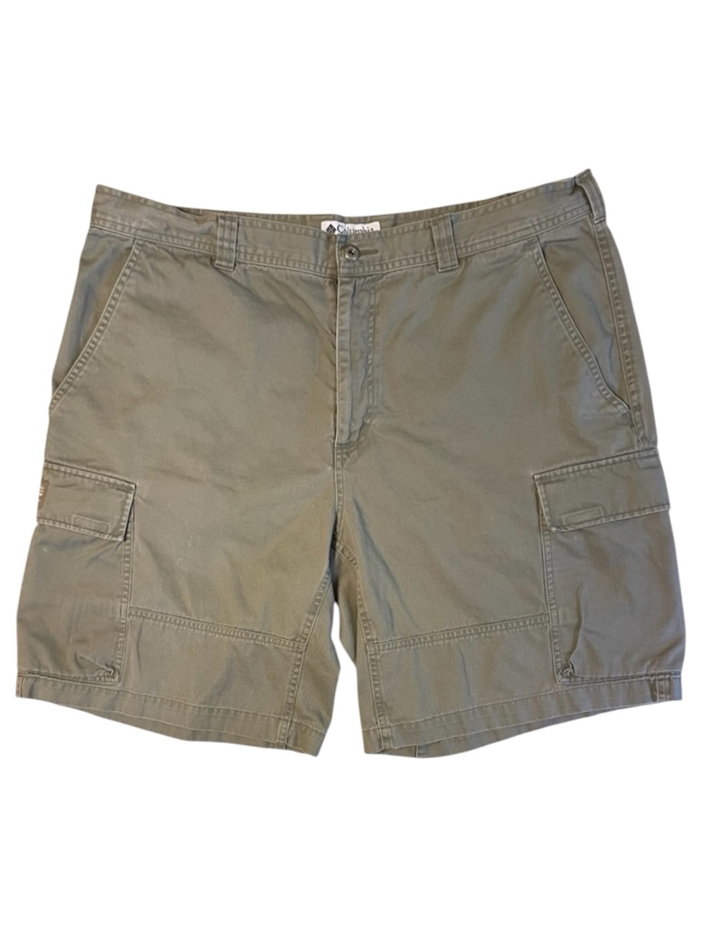 COLUMBIA 100% Cotton Flat Front Utility Shorts Green Khaki Men’s Size 38